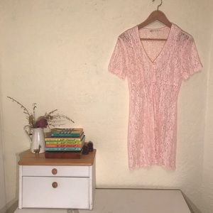 Vintage light pink lace dress